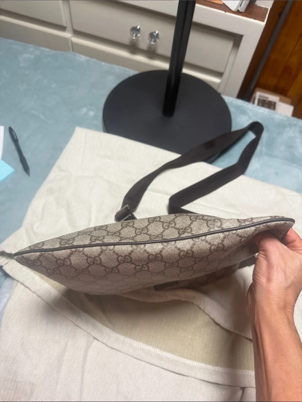 Gucci Beige GG Supreme Crossbody Bag for Men